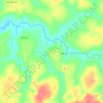 Mapa topográfico União da Serra, altitud, relieve