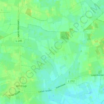Mapa topográfico Tettwang, altitud, relieve