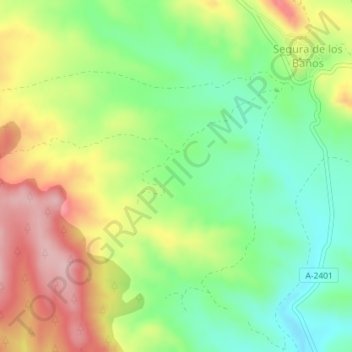 Mapa topográfico El Plano, altitud, relieve