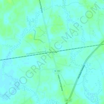 Mapa topográfico Green Pond, altitud, relieve