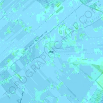 Mapa topográfico Hüll, altitud, relieve