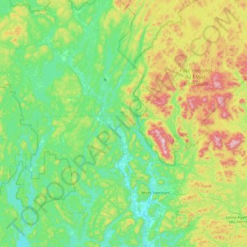 Mapa topográfico Île Bouchard, altitud, relieve