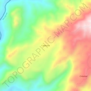 Mapa topográfico Calabazo, altitud, relieve