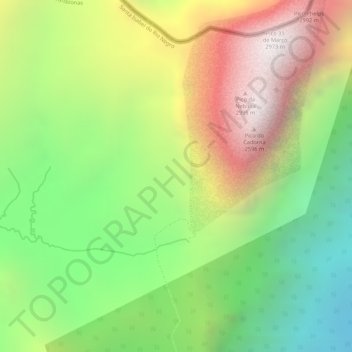 Mapa topográfico Serra do Imeri, altitud, relieve