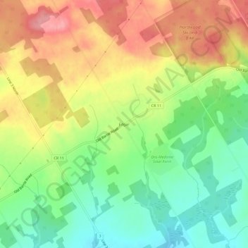 Mapa topográfico Edgar, altitud, relieve