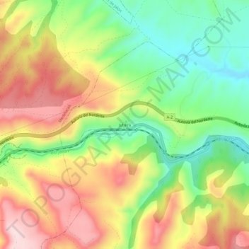 Mapa topográfico Jubera, altitud, relieve