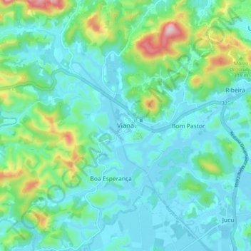 Mapa topográfico Viana, altitud, relieve