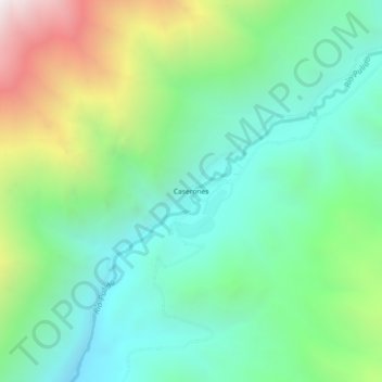 Mapa topográfico Caserones, altitud, relieve