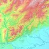 Mapa topográfico Piamonte, altitud, relieve