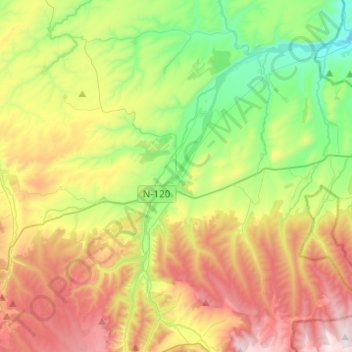 Mapa topográfico Belorado, altitud, relieve