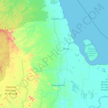 Mapa topográfico Amapá, altitud, relieve