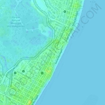Mapa topográfico Praça Cidade do Porto, altitud, relieve