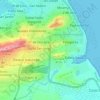 Mapa topográfico Atlántico, altitud, relieve