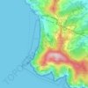 Mapa topográfico Camogli, altitud, relieve