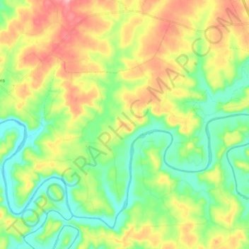 Mapa topográfico Atafona, altitud, relieve