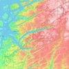Mapa topográfico Sandnes, altitud, relieve