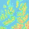 Mapa topográfico Sortland, altitud, relieve