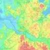 Mapa topográfico Hamburgo, altitud, relieve