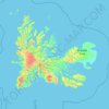 Mapa topográfico Îles Kerguelen, altitud, relieve