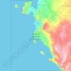 Mapa topográfico Reserva Nacional de Paracas, altitud, relieve