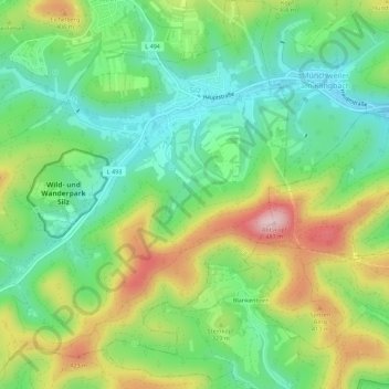Mapa topográfico Silz, altitud, relieve