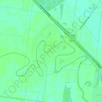 Mapa topográfico Rancho Viejo, altitud, relieve