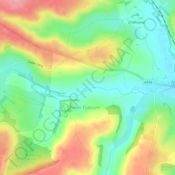 Mapa topográfico Toller Fratrum, altitud, relieve