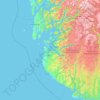 Mapa topográfico Rogaland, altitud, relieve