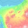 Mapa topográfico Sinaí del Norte, altitud, relieve