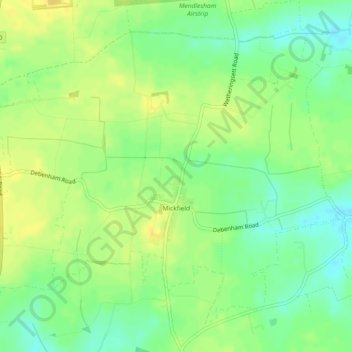 Mapa topográfico Mickfield, altitud, relieve