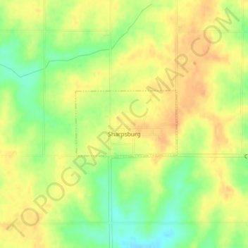 Mapa topográfico Sharpsburg, altitud, relieve