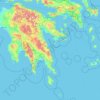 Mapa topográfico Αττική, altitud, relieve