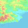 Mapa topográfico Tonosí, altitud, relieve
