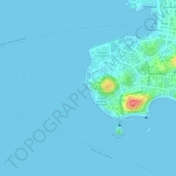 Mapa topográfico Gragoatá, altitud, relieve