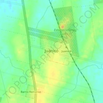 Mapa topográfico Juanicó, altitud, relieve