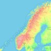 Mapa topográfico Noruega, altitud, relieve