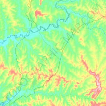 Mapa topográfico Campo do Tenente, altitud, relieve