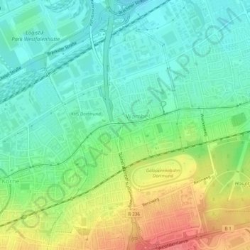 Mapa topográfico Wambel, altitud, relieve