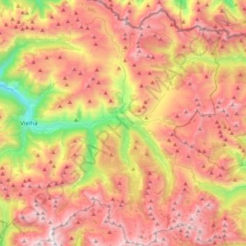 Mapa topográfico Alto Arán, altitud, relieve