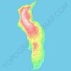 Mapa topográfico Isla Guadalupe, altitud, relieve