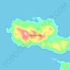 Mapa topográfico Islas Charles, altitud, relieve