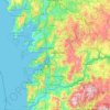 Mapa topográfico Pontevedra, altitud, relieve