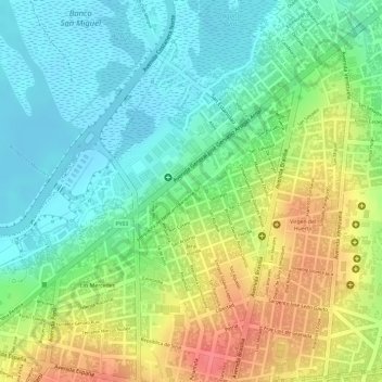 Mapa topográfico Jara, altitud, relieve