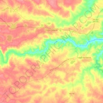 Mapa topográfico Lagoa Salgada, altitud, relieve