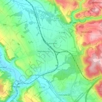 Mapa topográfico Neuenmarkt, altitud, relieve