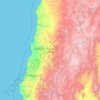 Mapa topográfico Región de Atacama, altitud, relieve