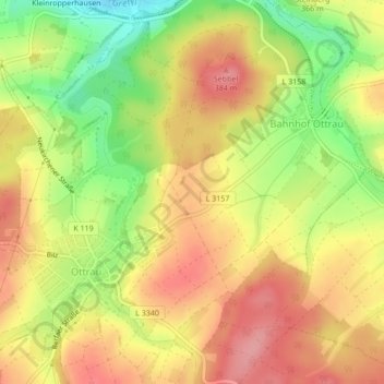 Mapa topográfico 34633, altitud, relieve