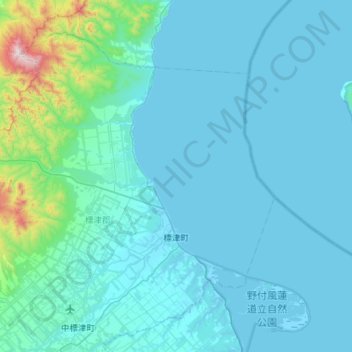 Mapa topográfico 標津郡, altitud, relieve