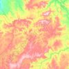 Mapa topográfico Palestina de Goiás, altitud, relieve