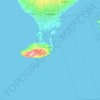 Mapa topográfico Denpasar, altitud, relieve
